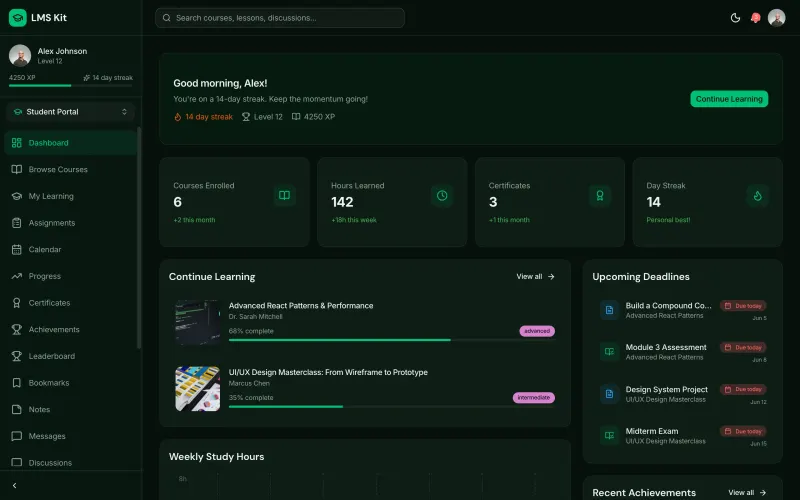 LMS app screenshot