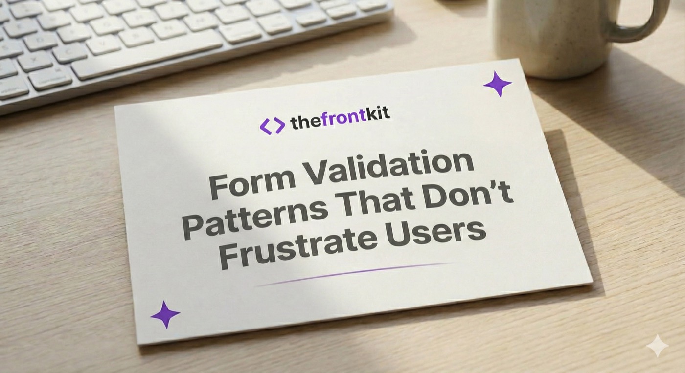 Form Validation That Doesn't Frustrate Users
