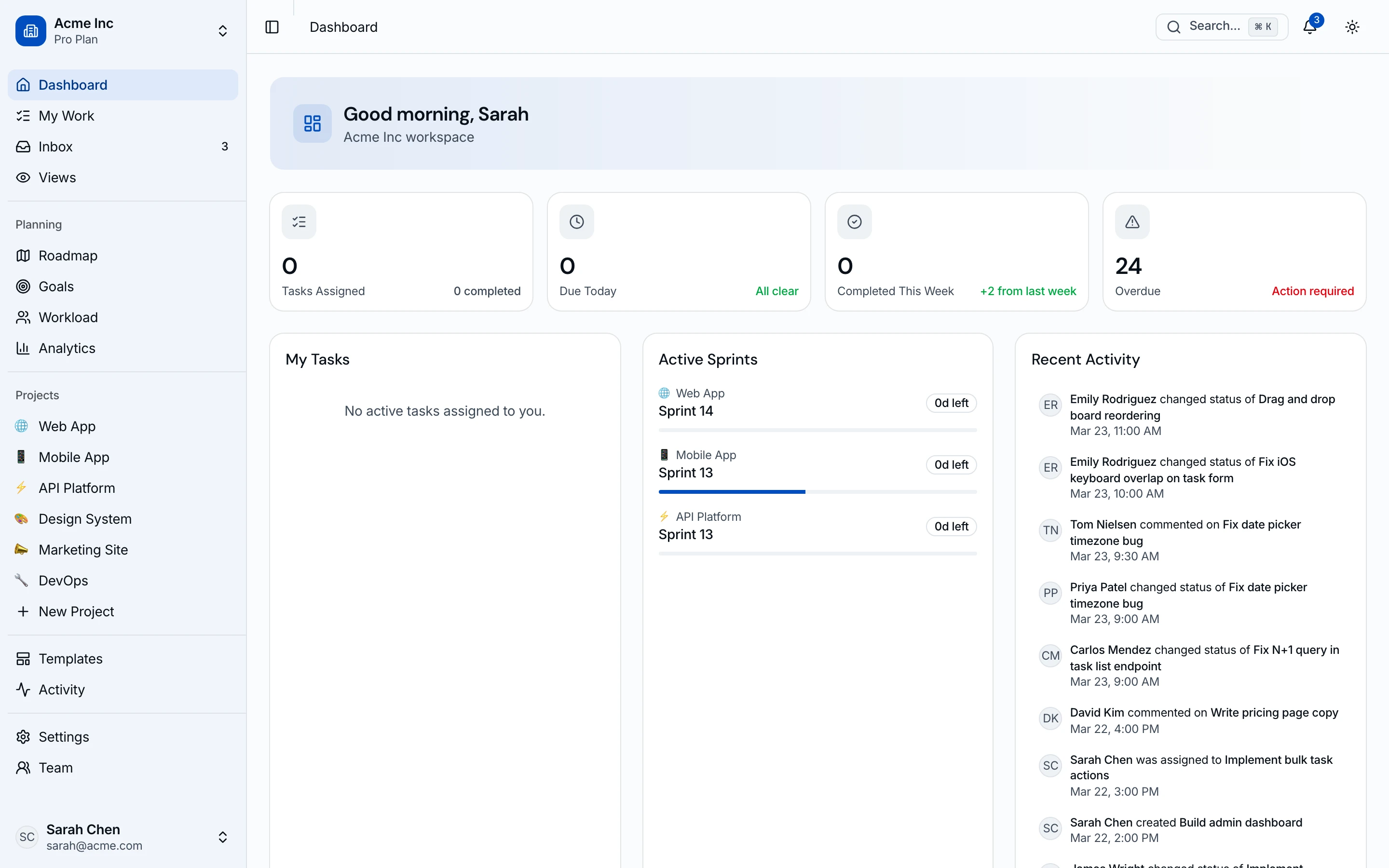 Kanban PM app built by thefrontkit