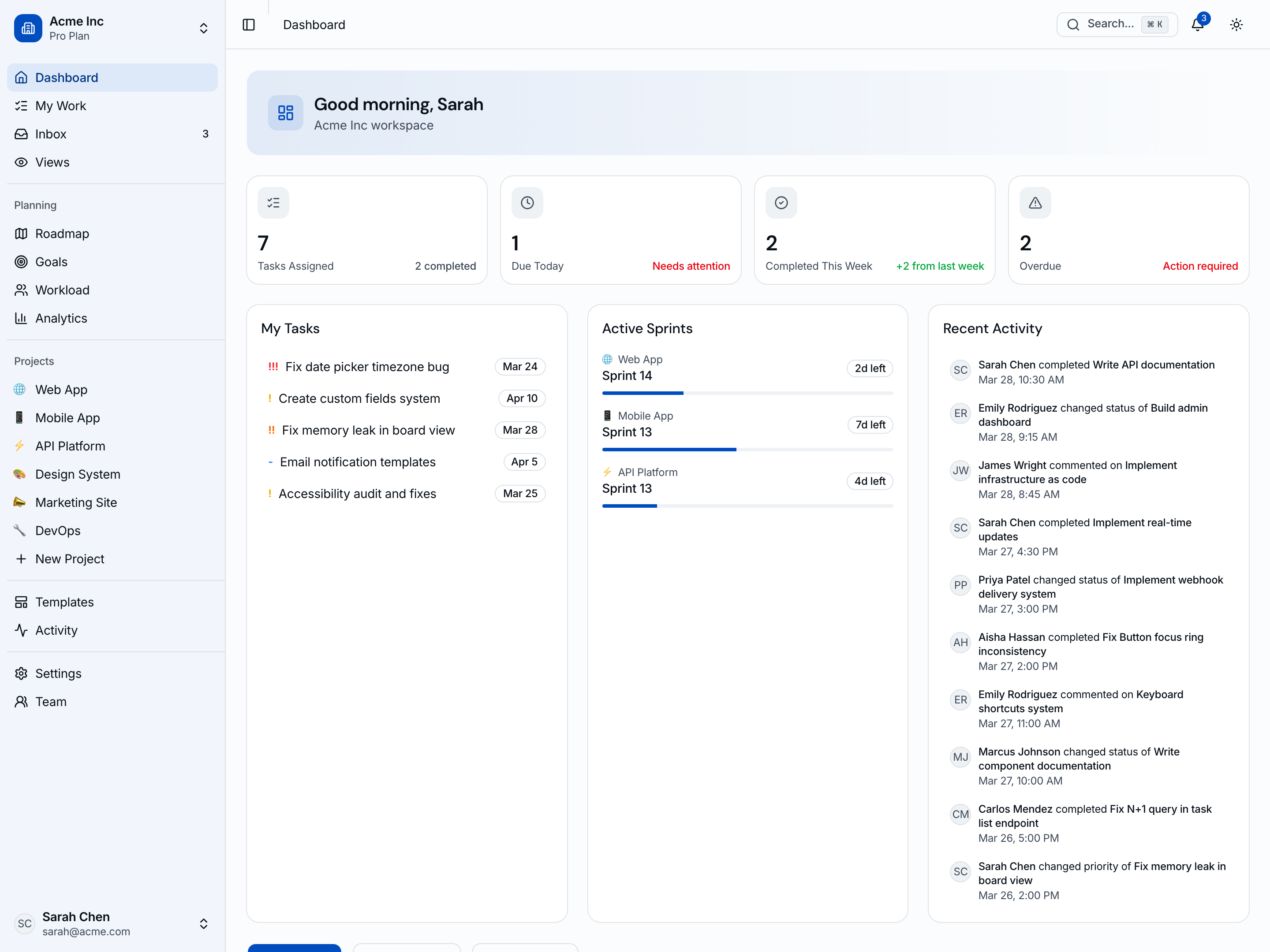 Kanban Board & Project Management Template — Kanban Board Template — Project Management Dashboard with Sprint Planning for Next.js